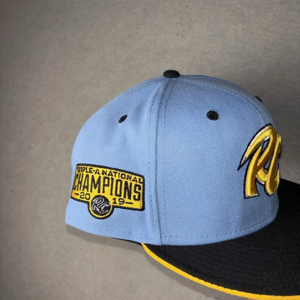 New Era Men's 59FIFTY Fitted Hat 7‎ 7/8 RC Quakes Blue Black Cap Champions